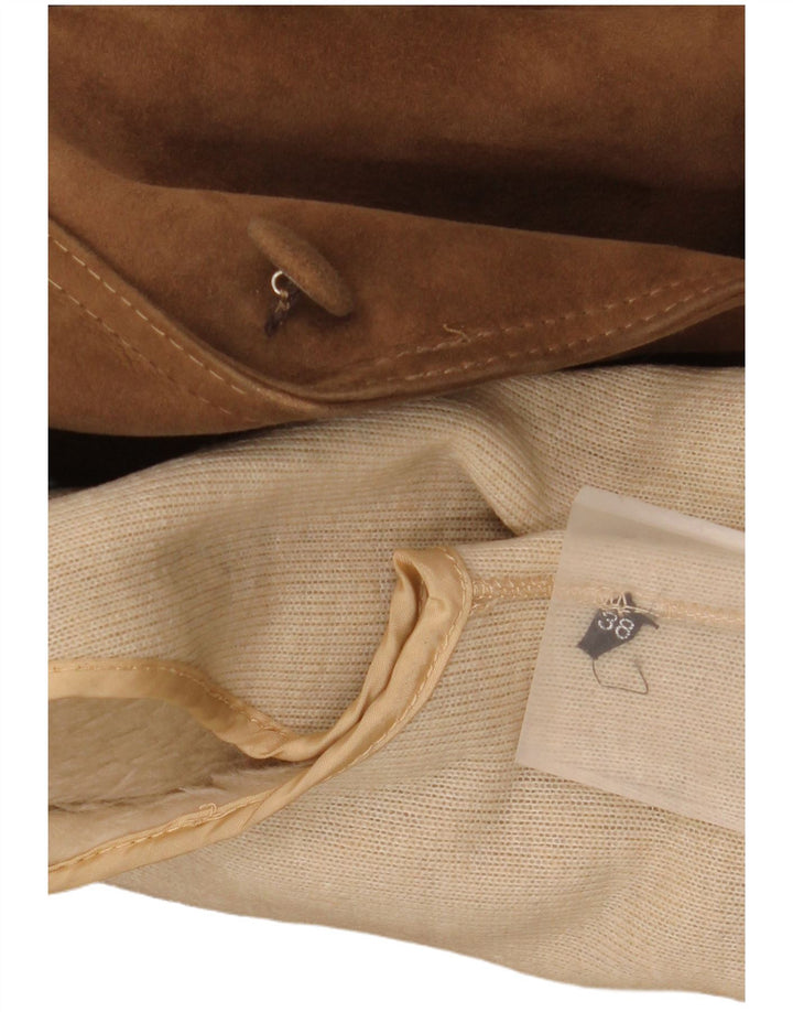 VINTAGE ženski šerpa kaput od brušene kože EU 38 srednje bež boje