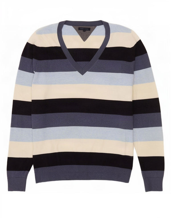 Tommy Hilfiger Womens V-Neck Jumper Sweater UK 18 XL Multicoloured Striped