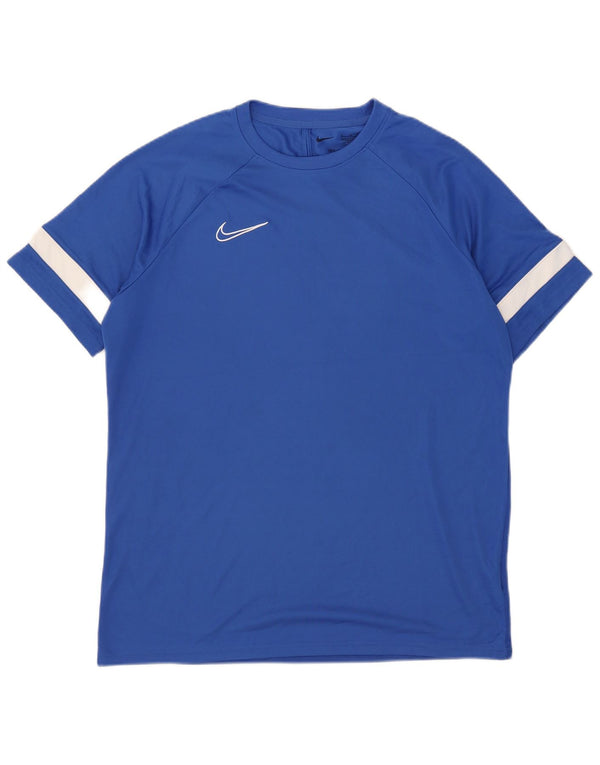 Nike Dri Fit T-Shirt Top XL Blue Colourblock Poliester