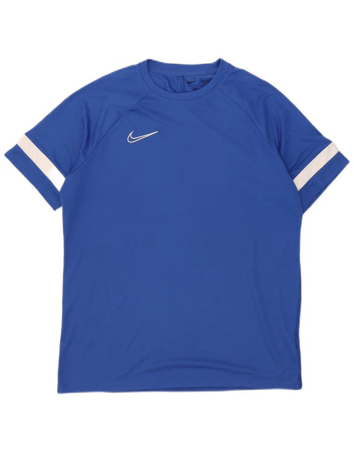 Nike Dri Fit T-Shirt Top XL Blue Colourblock Poliester
