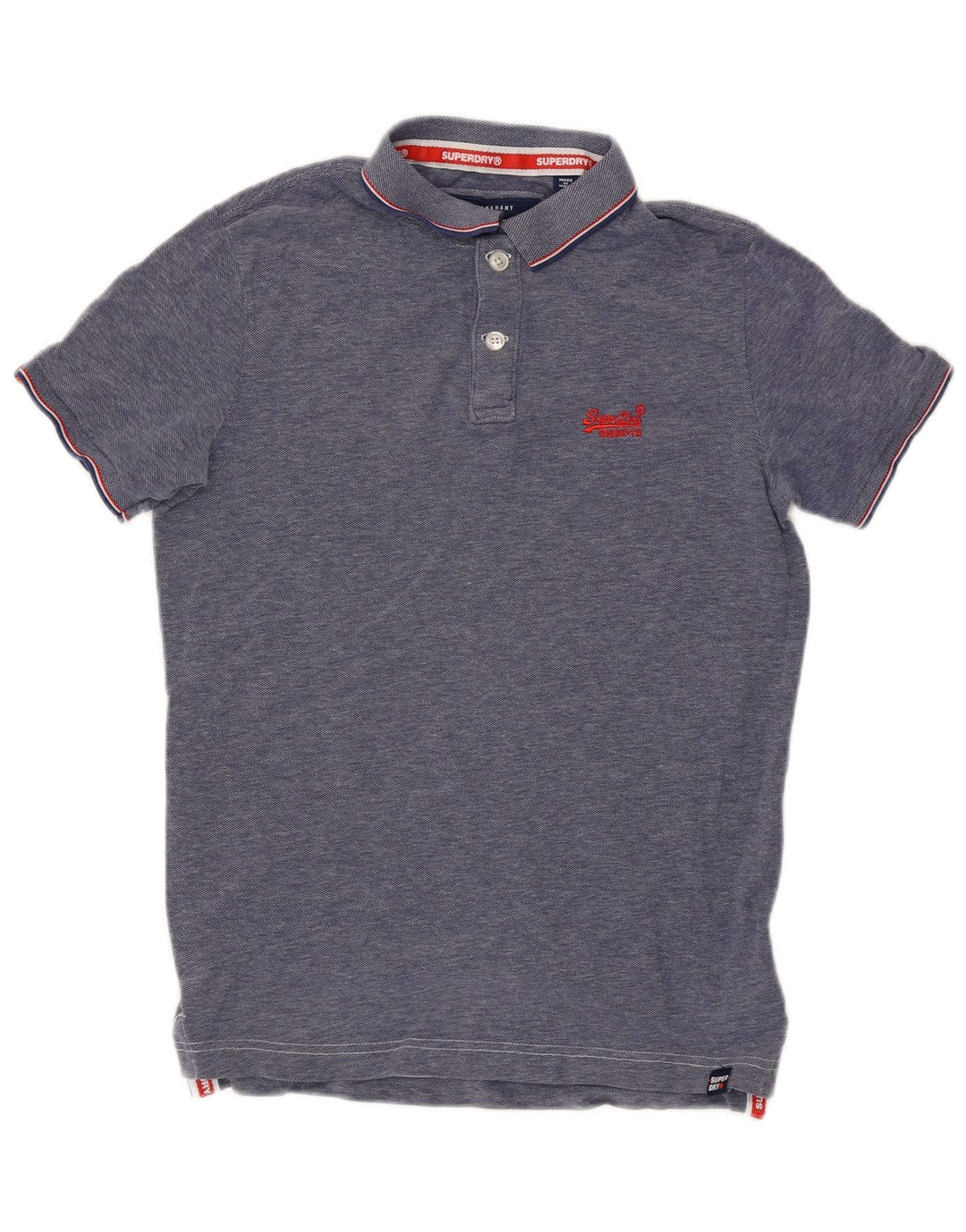 Superdry muška polo majica Srednje plavi pamuk