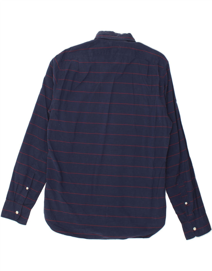 J. CREW Mens Shirt Medium Navy Blue Striped Cotton Vintage J. Crew and Second-Hand J. Crew from Messina Hembry 