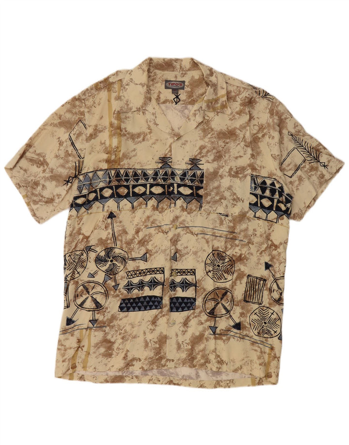 TIPO'S muška majica kratkih rukava velika bež geometrijska viskoza