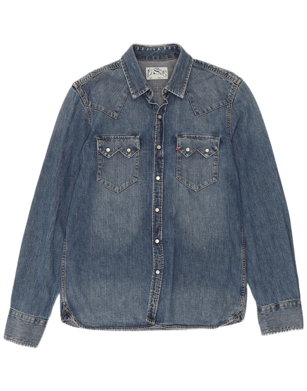 Levi's muška Western traper košulja Srednje plavi pamuk