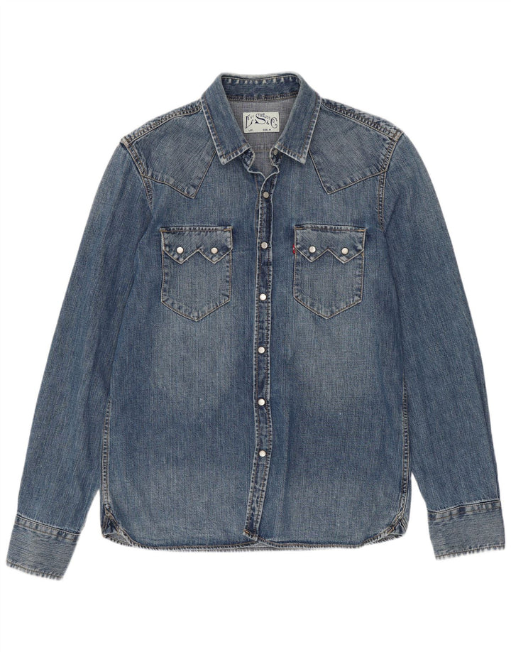 Levi's muška Western traper košulja Srednje plavi pamuk