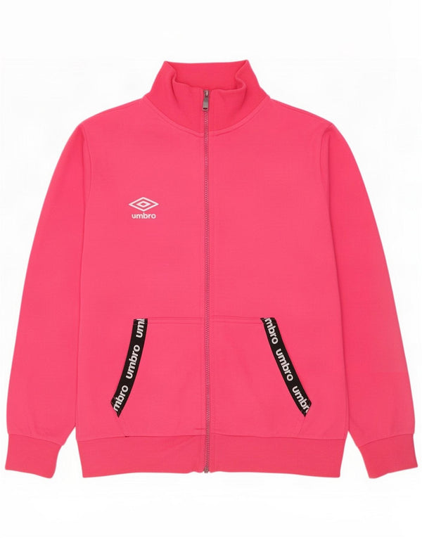 Umbro Womens Graphic Trenirka Top Jacket UK 14 Large Pink Colourblock