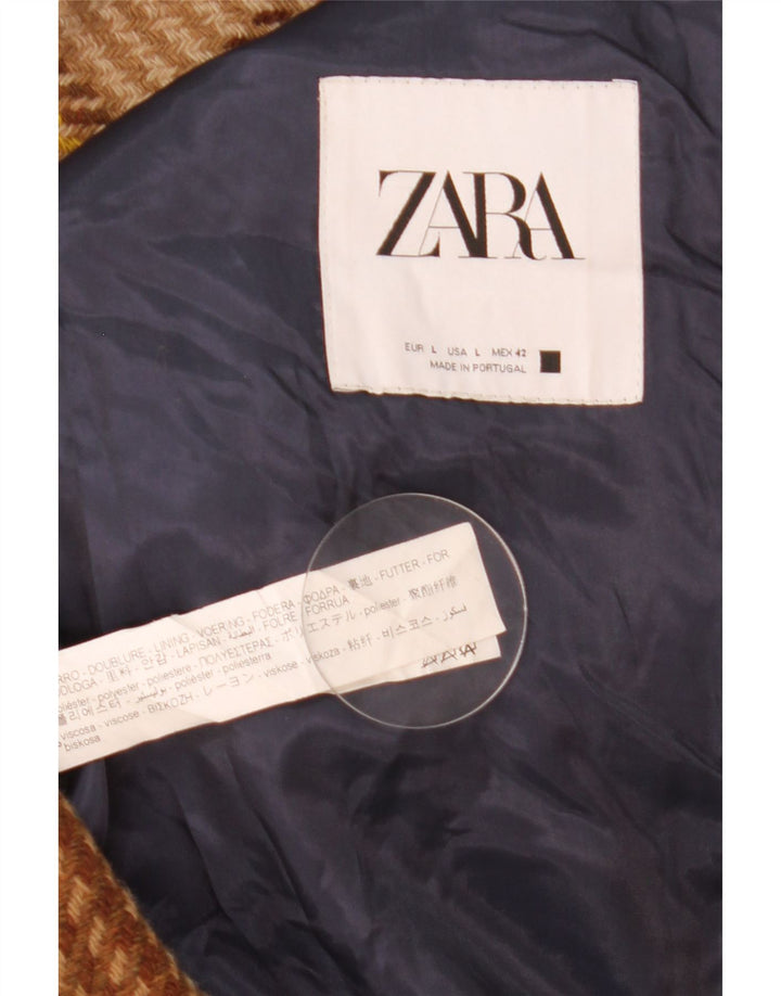 Zara muški kaput UK 40 veliki smeđi karirani vuneni kaput