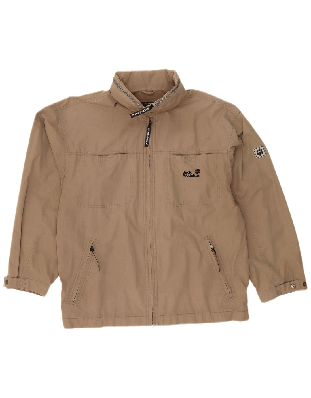 JACK WOLFSKIN muška pomoćna jakna s kapuljačom UK 40/42 veliki smeđi poliester