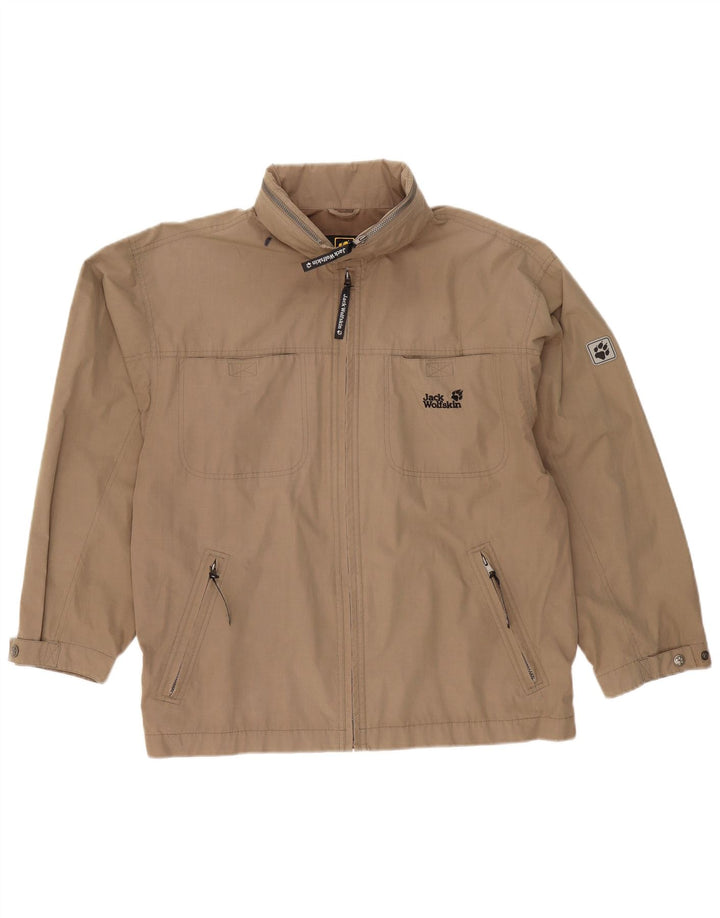 JACK WOLFSKIN muška pomoćna jakna s kapuljačom UK 40/42 veliki smeđi poliester