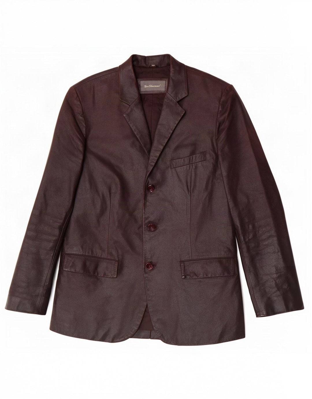 Ben Sherman muška kožna jakna s 3 gumba UK 38 srednje smeđa