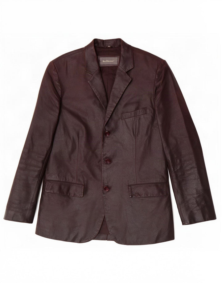 Ben Sherman muška kožna jakna s 3 gumba UK 38 srednje smeđa