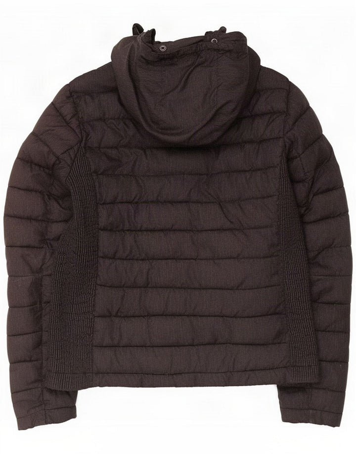 Superdry ženska podstavljena jakna s kapuljačom UK 16 veliki crni poliester
