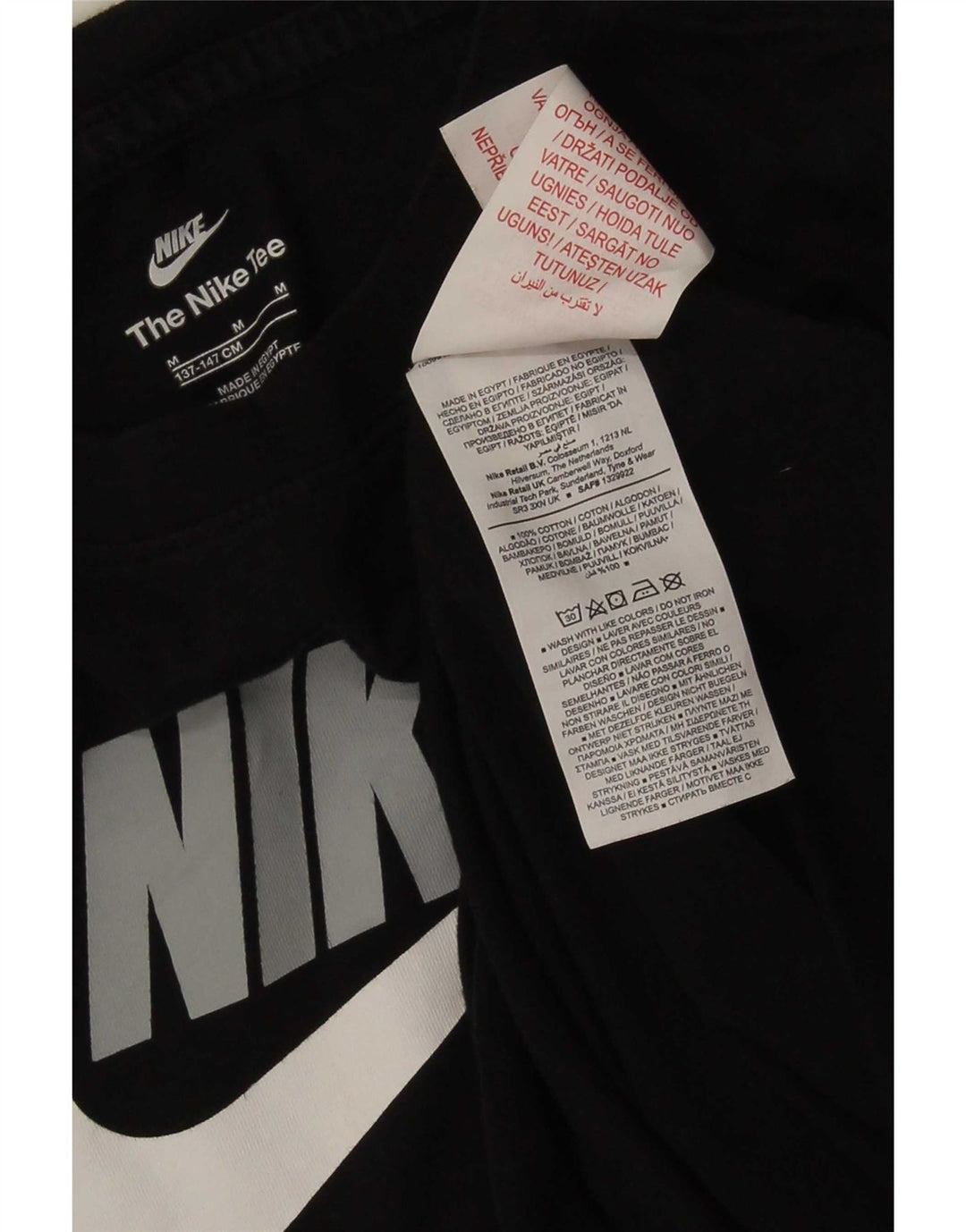 Nike Boys Graphic T-Shirt Top 10-11 Years Medium Black Pamuk