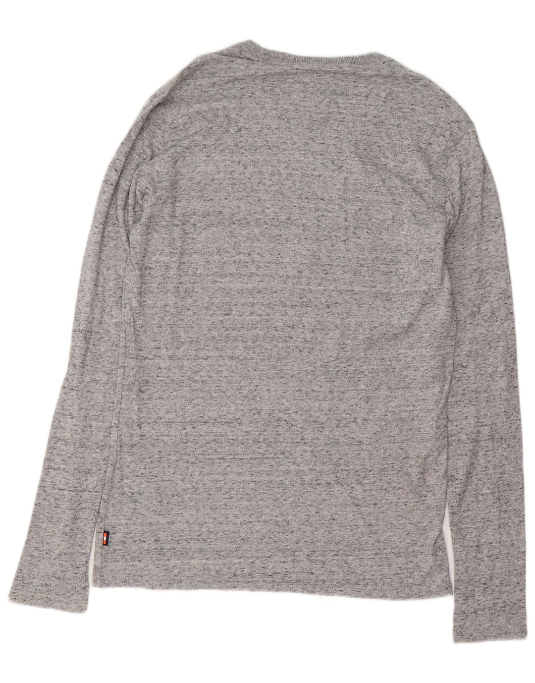 SUPERDRY muška majica dugih rukava s grafikama, veliki sivi flekasti pamuk