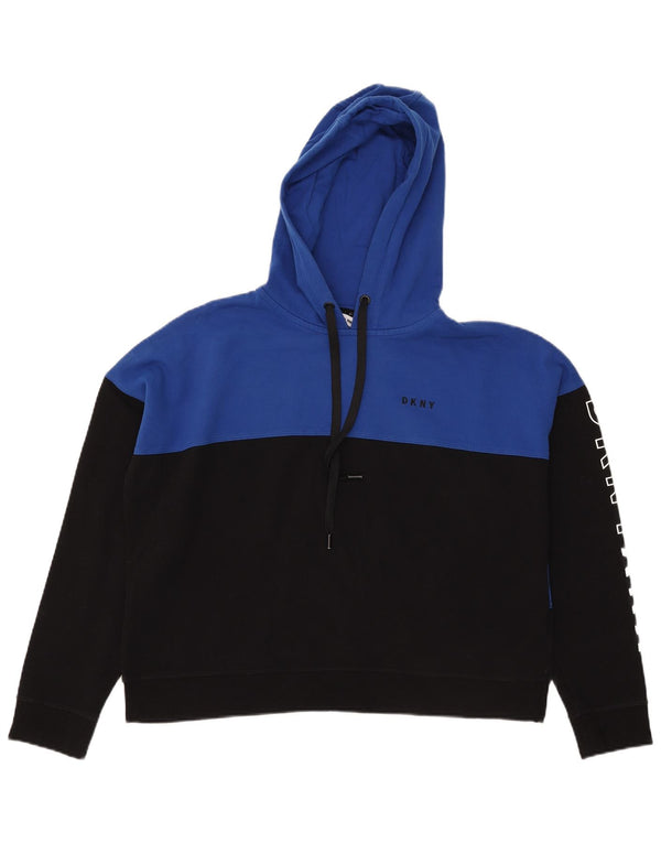 Dkny Ženska skraćena majica s kapuljačom s kapuljačom UK 16 Large Blue Colourblock