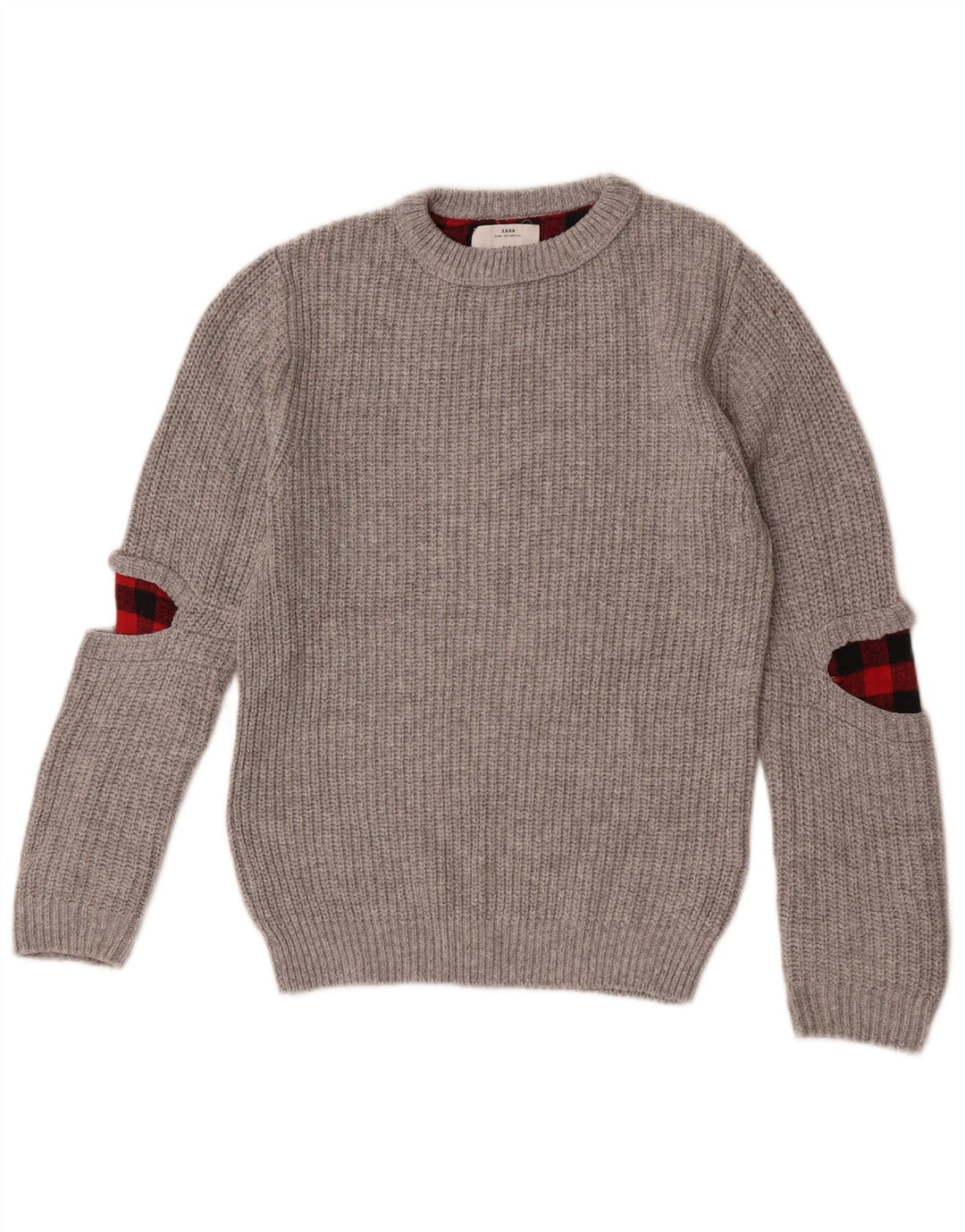 Zara pulover s veznim izrezom za dječake 9-10 godina, sivi poliester