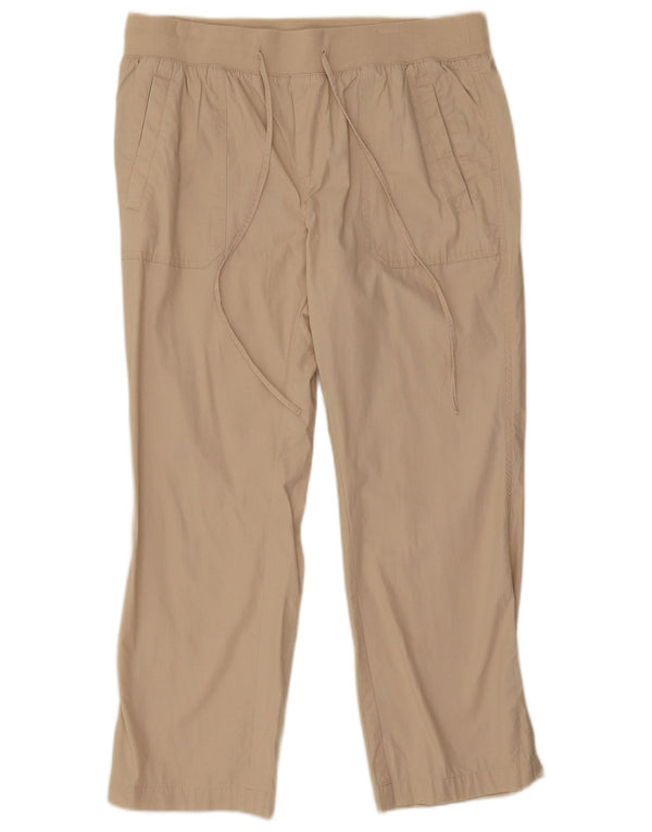 Marks & Spencer Womens Short Chino Trousers UK 14 Large W32 L26 Beige