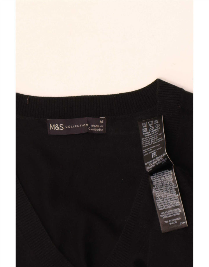 Marks & Spencer muški džemper s V-izrezom srednje crne merino vune