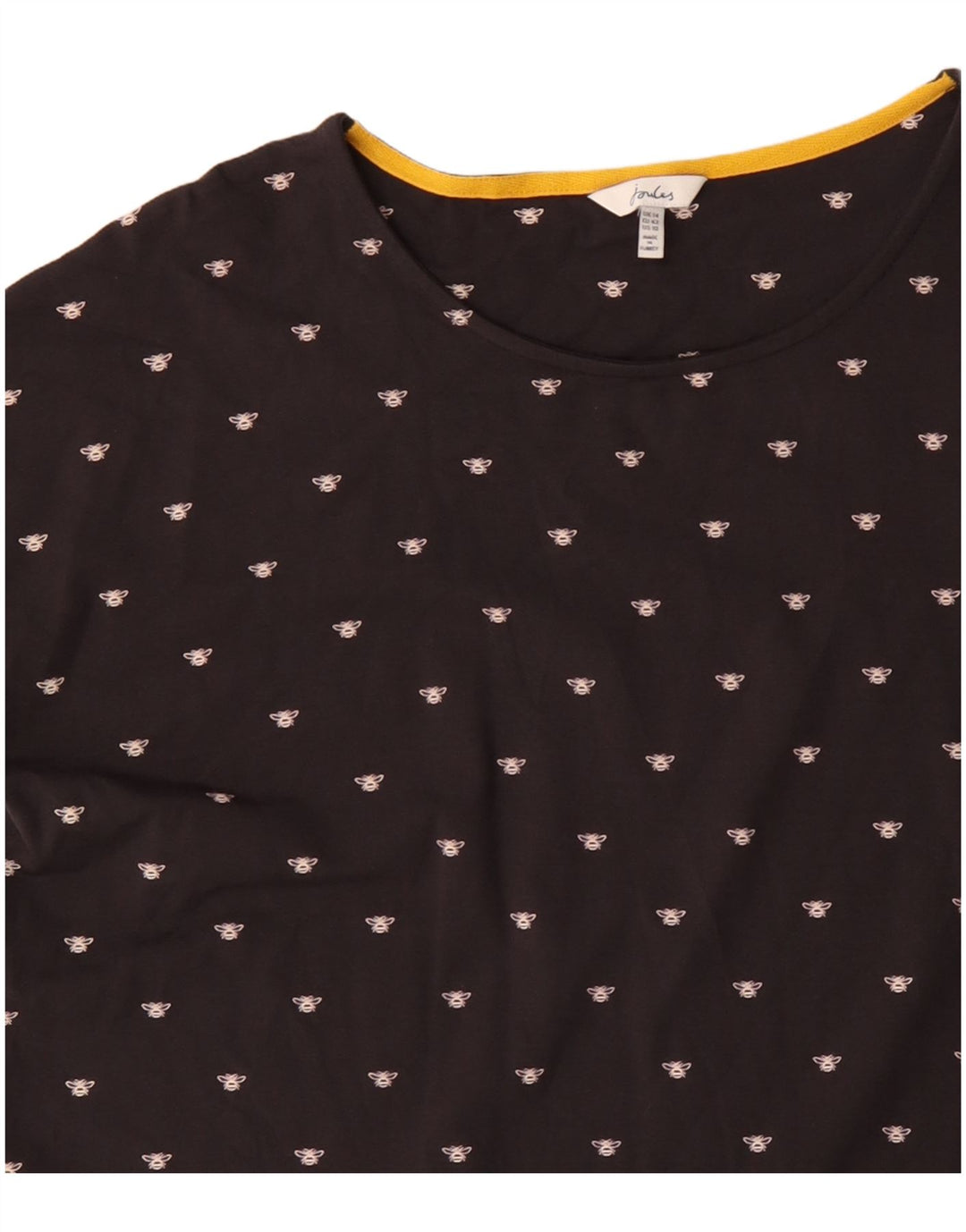 JOULES Ženska prevelika haljina s kratkim rukavima s apstraktnim uzorkom UK 14 Velika crna