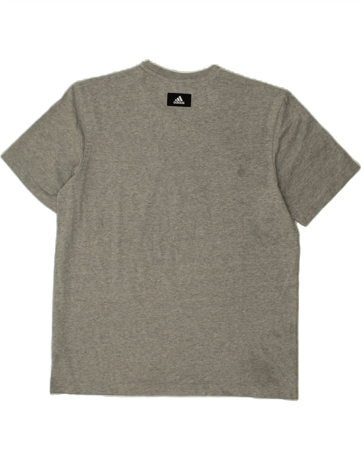 ADIDAS Mens Graphic T-Shirt Top Large Grey Vintage Adidas and Second-Hand Adidas from Messina Hembry 