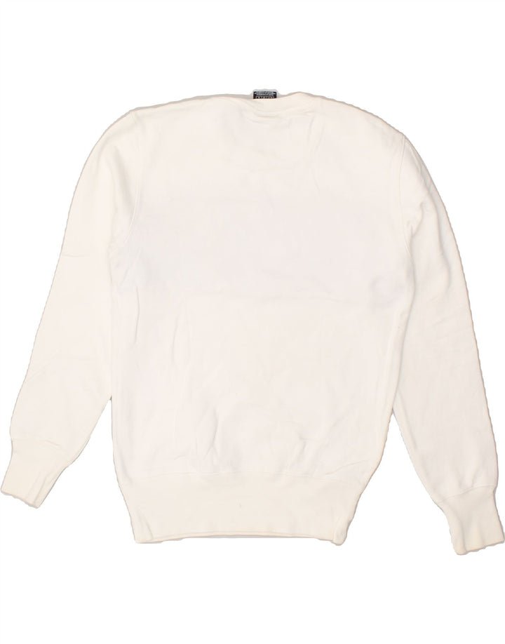 CHAMPION Mens Graphic Sweatshirt Jumper Small White Colourblock Cotton Vintage Champion and Second-Hand Champion from Messina Hembry 