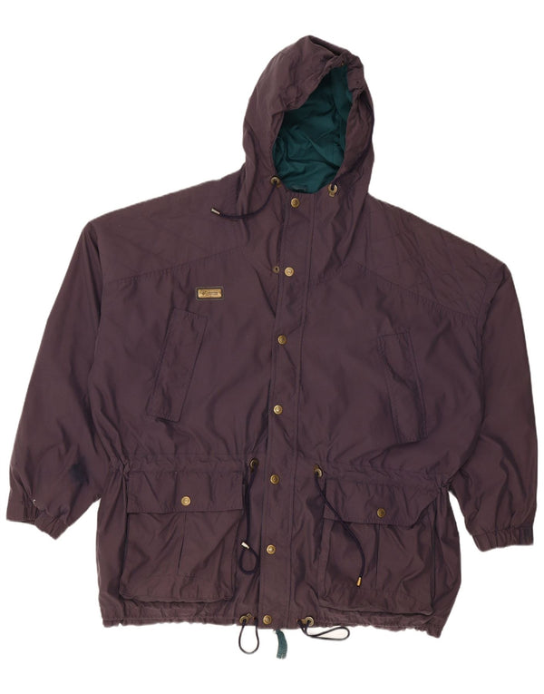 COLUMBIA Mens Hooded Parka Jacket UK 42 XL Purple Nylon