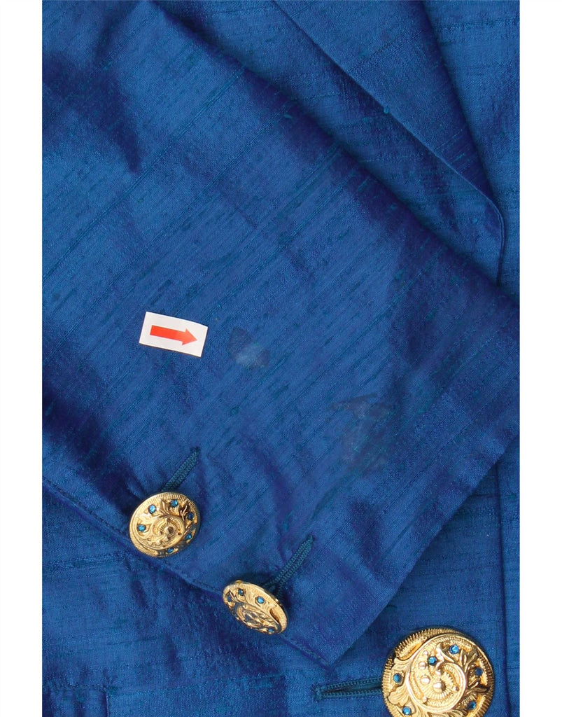 MONDI Womens 2 Button Blazer Jacket EU 40 Medium Blue Silk Vintage Mondi and Second-Hand Mondi from Messina Hembry 