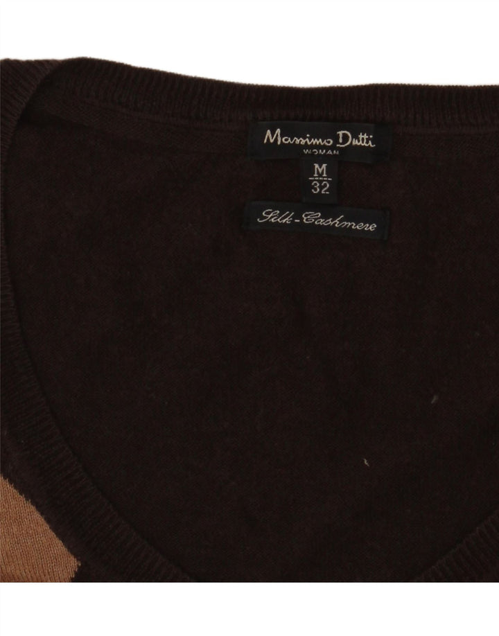 Ženski džemper s V-izrezom Massimo Dutti UK 14 Srednje smeđa
