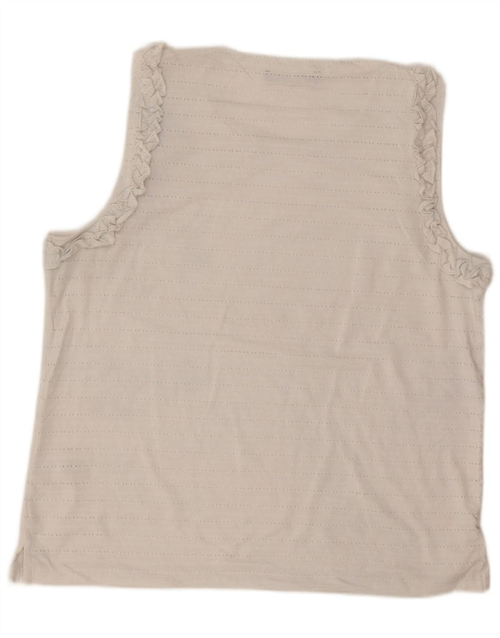 TOMMY HILFIGER Ženski gornji dio bluze bez rukava UK 18 XL bijeli poliester