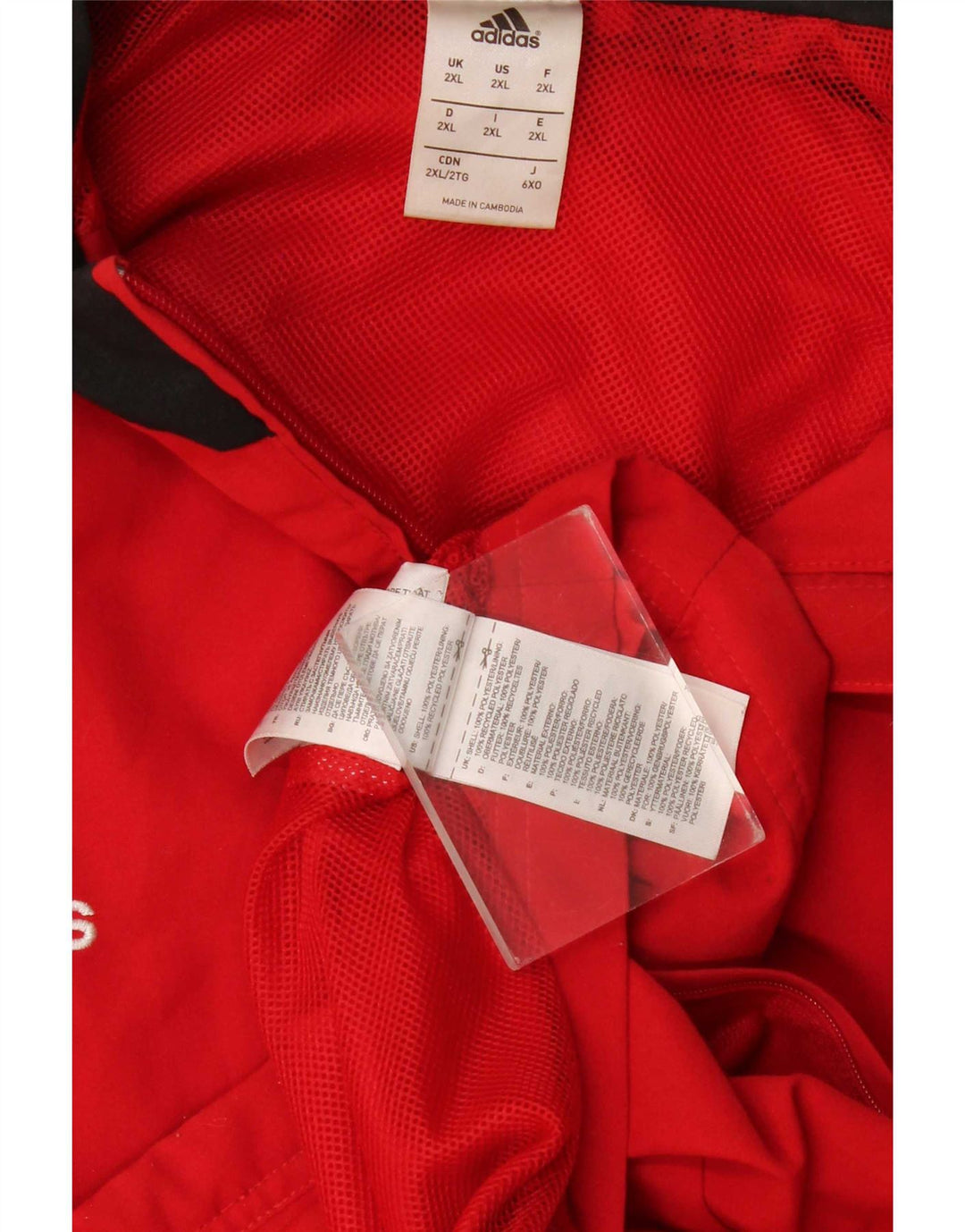 Adidas muška trenirka gornja jakna 2XL poliester crvene boje