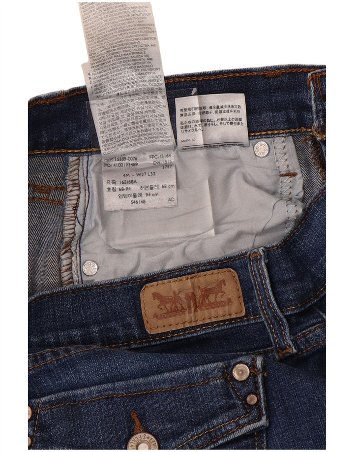 LEVI'S ženske 505 ravne traperice US 4 male W27 L32 plavi pamuk