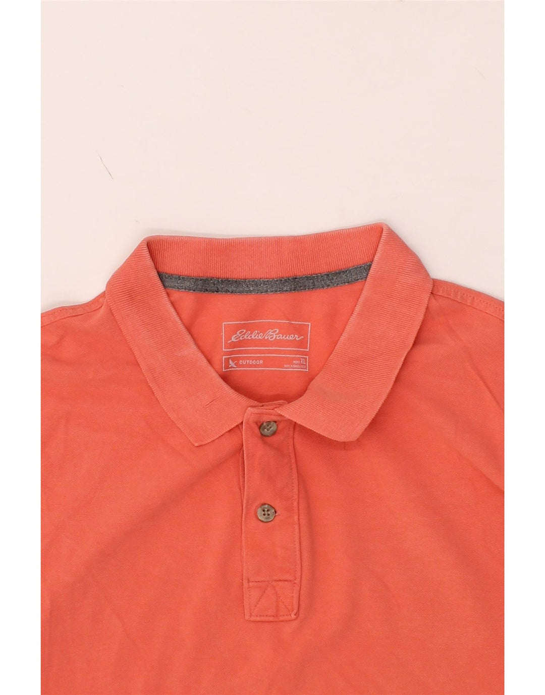 EDDIE BAUER Mens Polo Shirt XL Orange Cotton Vintage Eddie Bauer and Second-Hand Eddie Bauer from Messina Hembry 