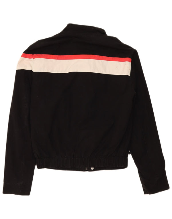 Bikkembergs Womens Bomber Jacket UK 14 Medium Black Colourblock Cotton