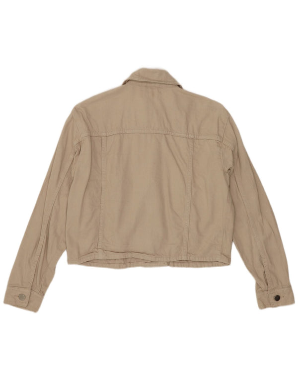 Topshop ženska mala bomber jakna UK 6 XS bež pamuk