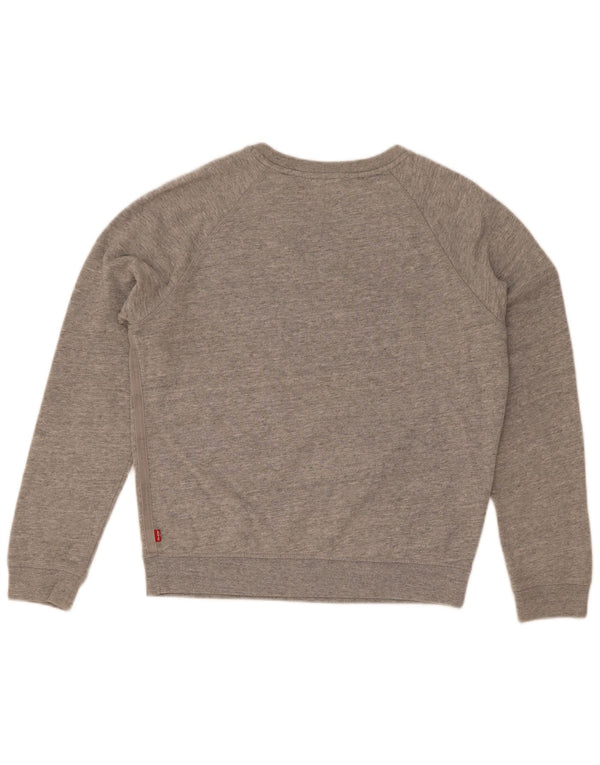 Levi's veliki ženski džemper s kratkim rukavima UK 10 Mali sivi flekasti pamuk