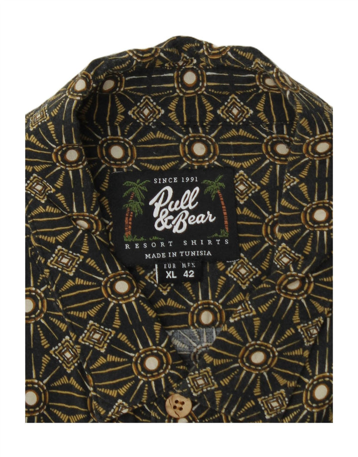 Pull & Bear muška košulja kratkih rukava XL kaki geometrijski