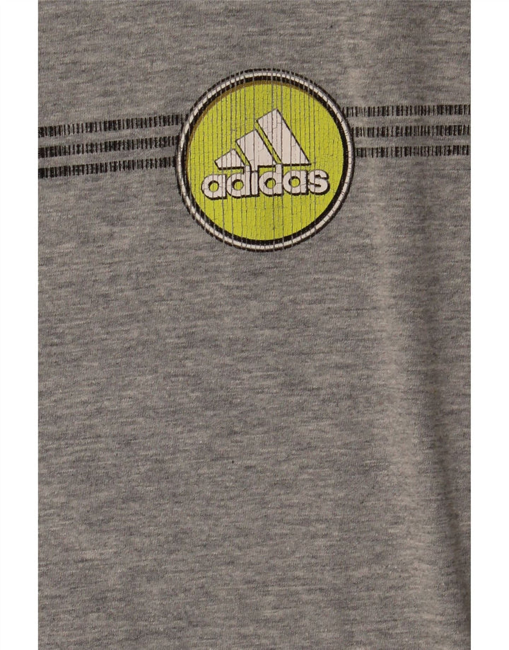 Adidas muška majica dugih rukava s grafikama, veliki sivi pamuk