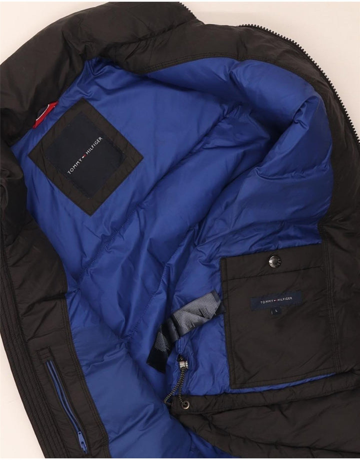 TOMMY HILFIGER Muška podstavljena jakna UK 40 velika crna najlonska
