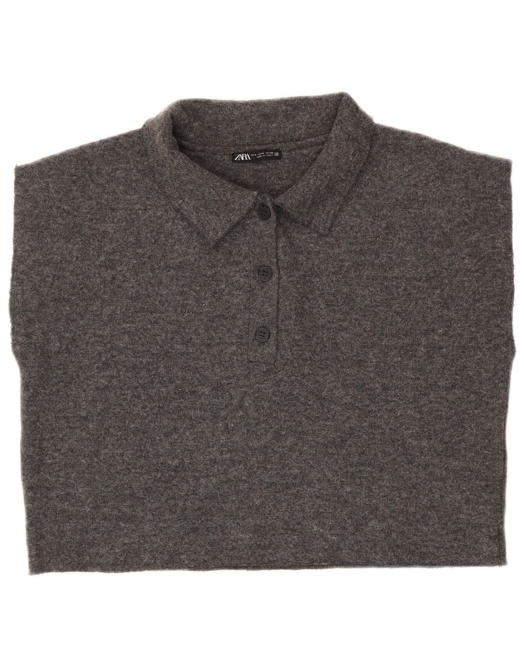Zara ženska kraća polo majica bez rukava UK 14 srednje sivi poliester