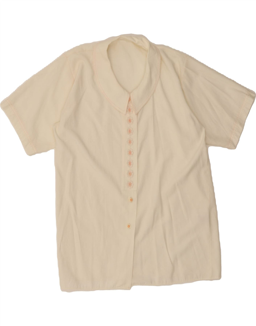 ST. BERNARD Womens Short Sleeve Shirt Blouse UK 12 Medium  White Viscose Vintage St. Bernard and Second-Hand St. Bernard from Messina Hembry 