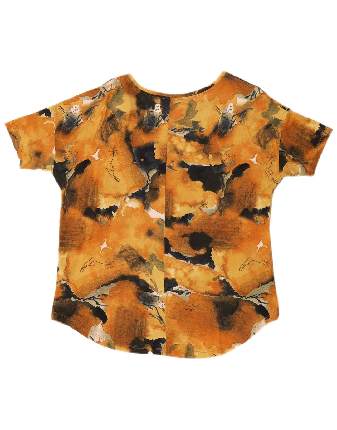 ZARA Ženska majica kratkih rukava s grafičkim motivima UK 16 Velika narančasta Tie Dye viskoza