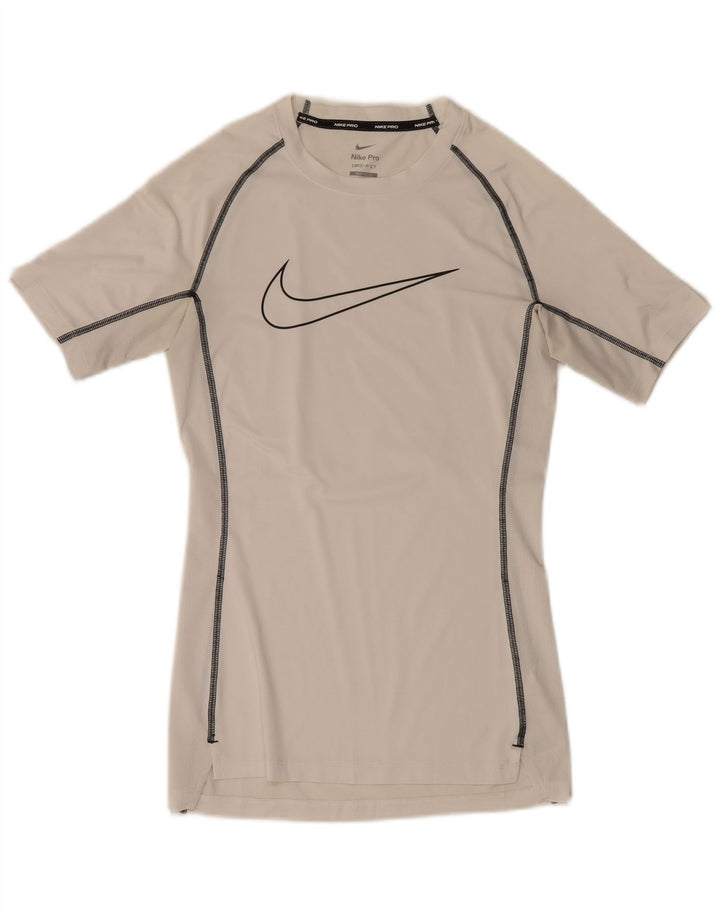 Nike Dri Fit majica s kratkim rukavima, mali bijeli poliester