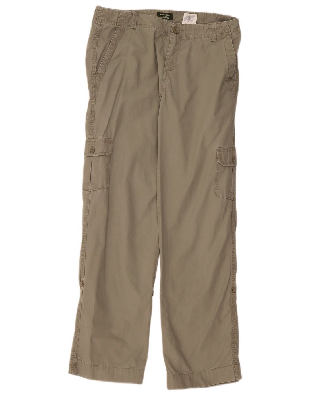 EDDIE BAUER Womens Vashon Fit Cargo Trousers US 6 Medium W30 L30 Khaki