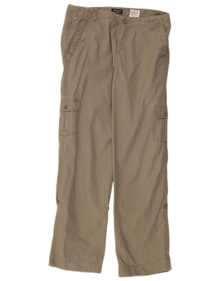 EDDIE BAUER Womens Vashon Fit Cargo Trousers US 6 Medium W30 L30 Khaki