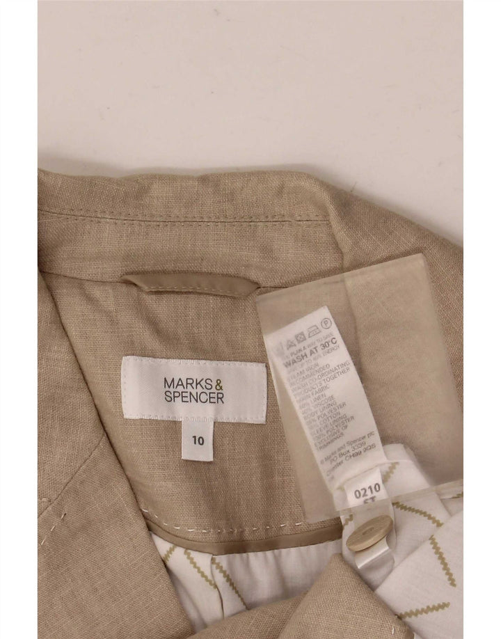 Marks & Spencer ženski sako sa 5 gumba UK 10 Small Beige Lan