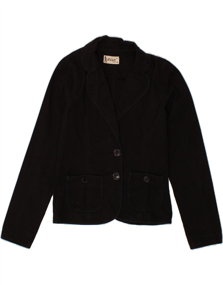 VINTAGE Womens 2 Button Blazer Jacket UK 10 Small Black Vintage Vintage and Second-Hand Vintage from Messina Hembry 