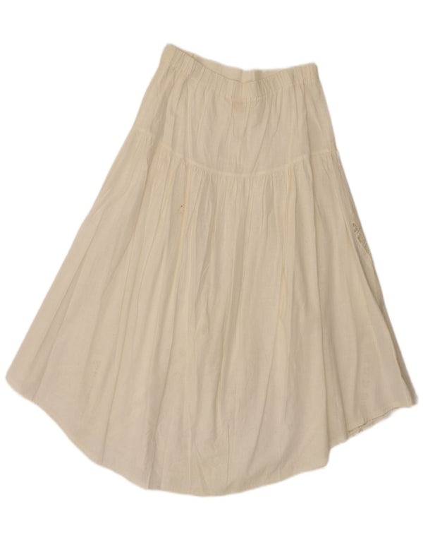 Misura Womens High Waist Flared Skirt W28 Medium  White Cotton