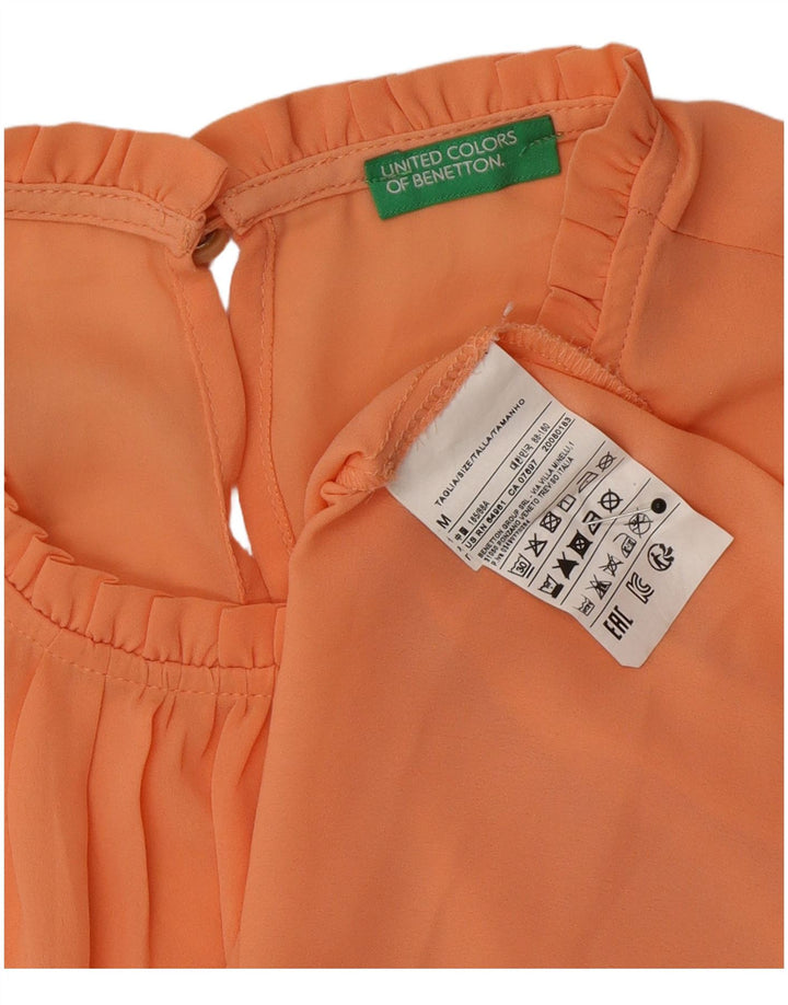 Benetton gornji dio ženske bluze UK 14 srednje narančasti poliester