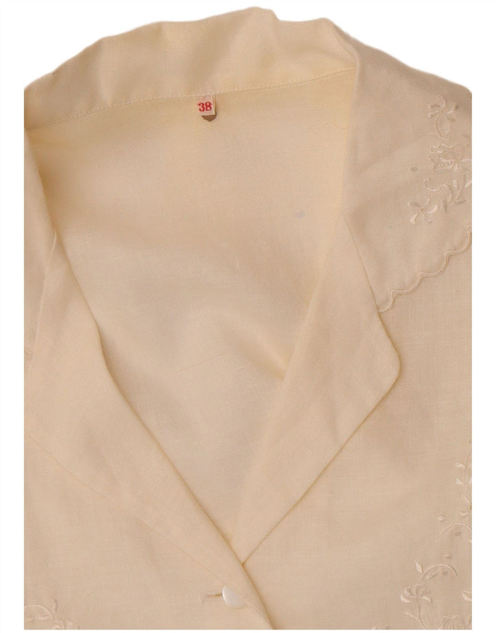 Vintage ženska bluza košulja kratkih rukava EU 38 srednje bijele boje