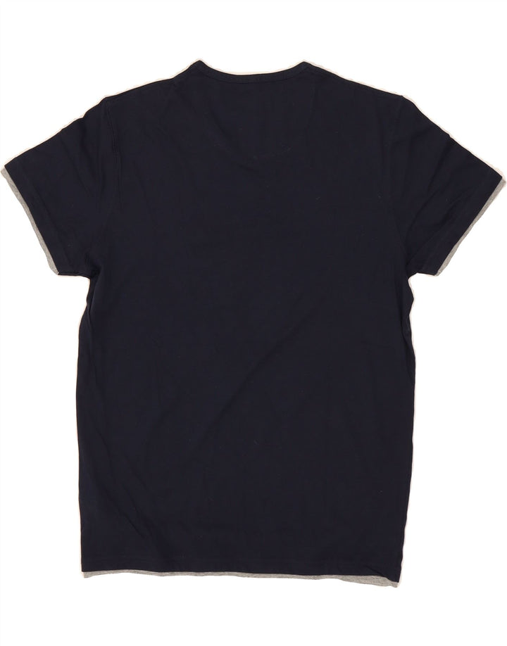 MASSIMO DUTTI Womens T-Shirt Top UK 14 Medium Navy Blue Cotton Vintage Massimo Dutti and Second-Hand Massimo Dutti from Messina Hembry 